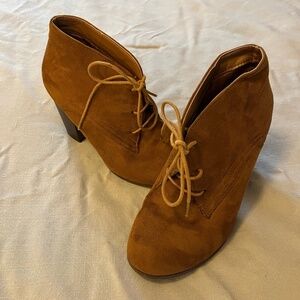 Charlotte Russe Suade Lace-Up Booties